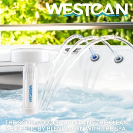 Chlorine Puck Floater | Bromine Puck Floater | Removable End Cap | for 1 Inch Bromine Tablets Hot Tub | Spa & Hot Tub Accessories | Hot Tub Chemicals Dispenser | Adjustable Weighted Bottom | (White)