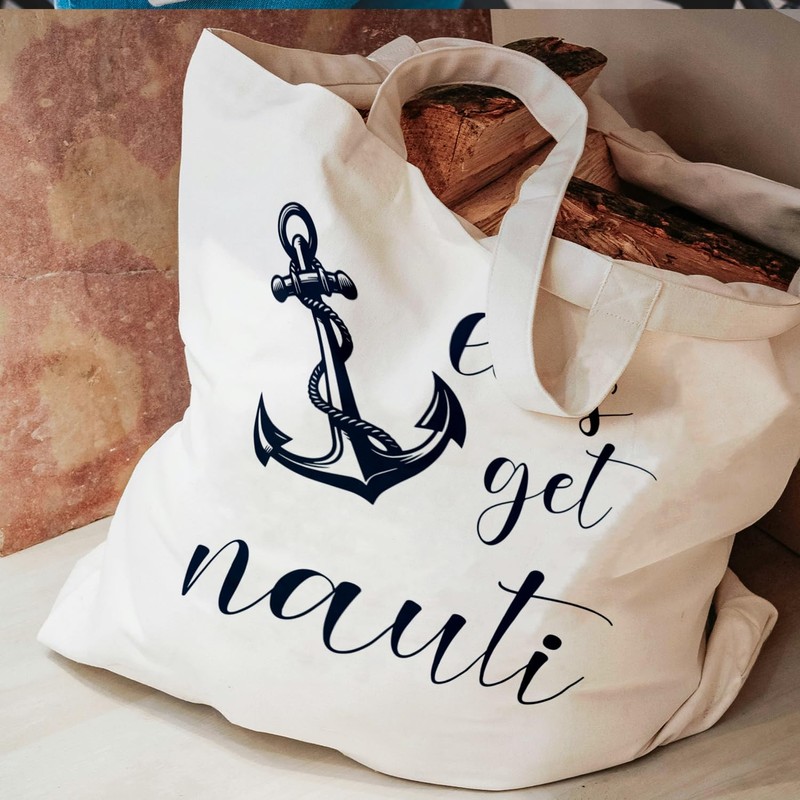 OTOUO Nautical Coastal Tote Bag - Let’s Get Nauti Beach