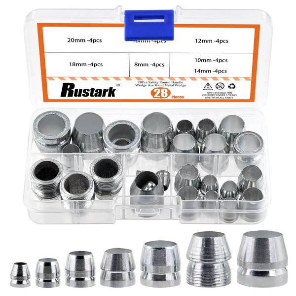 Rustark 28Pcs 7 Sizes Safety Round Axe Handle Wedges Kit