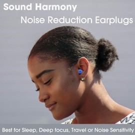 HeyEars Ultra Soft Ear Plugs for Sleeping Noise Cancelling, Noise Sensitivity, Passive Noise Reduction 26dB, Most Comfortable Earplugs, Certified Hearing Protection, 8 Ear Tips - Serenity Blue