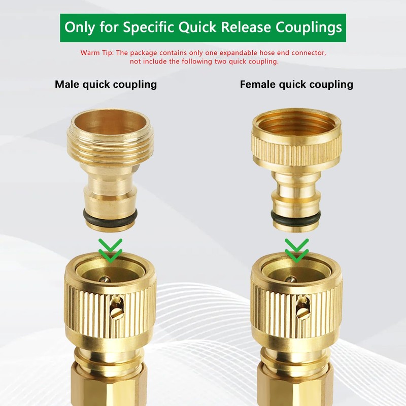 FUATY Expandable Garden Hose Repair Kit, Solid Brass Garden Retractable