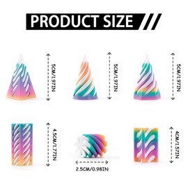 6 PCS 3D Printed Spiral Cone Fidget Toy The Impossible Spiral Fidget Toy 3D Printed Decompression Spiral Cone Toys Mini Stress Relief Decorations Toy for Kids Adult Gift (Rainbow B)
