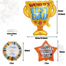 Hjvvr Fathers Day Decoration,5pcs Dad Balloons,18inch Daddy Foil Balloons,Best Dad