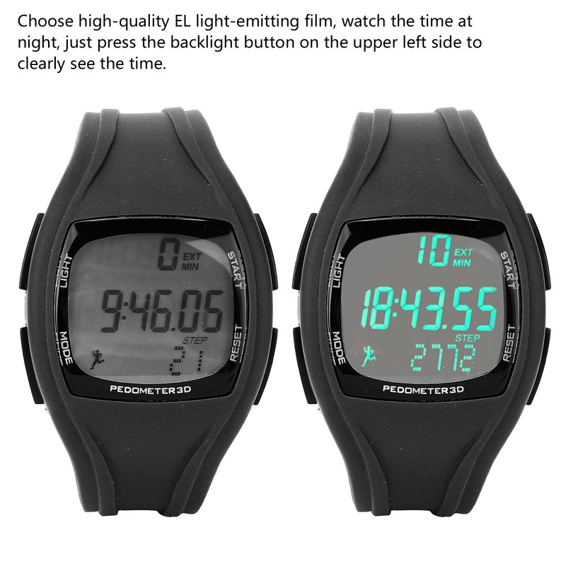 Multifunction Waterproof Intelligent Wrist Watch Sports Digital Step Counter WatchesBlack