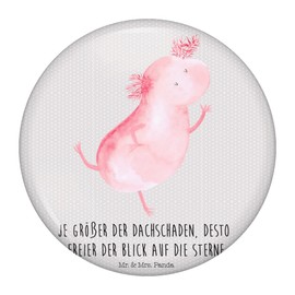 Mr. & Mrs. Panda 50mm Button Axolotl Tanzen - Geschenk, Freundin, Schwanzlurch, Button 50 mm, Molch, Lurche, Springen, verrückt, Pin-Button 50 mm,