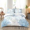Yilinata Coastal Comforter Set Summer Beach Blue Shells Printed Pattern