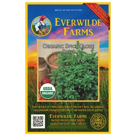 Everwilde Farms - 1 Oz Organic Spicy Globe Basil Herb Seeds - Gold Vault Packet