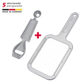 Westmark 320022E6 Set of 2: 1 Butter Divider + 1 Multi-Purpose Garnier, Aluminium/Rustproof Stainless Steel, Grey/Silver