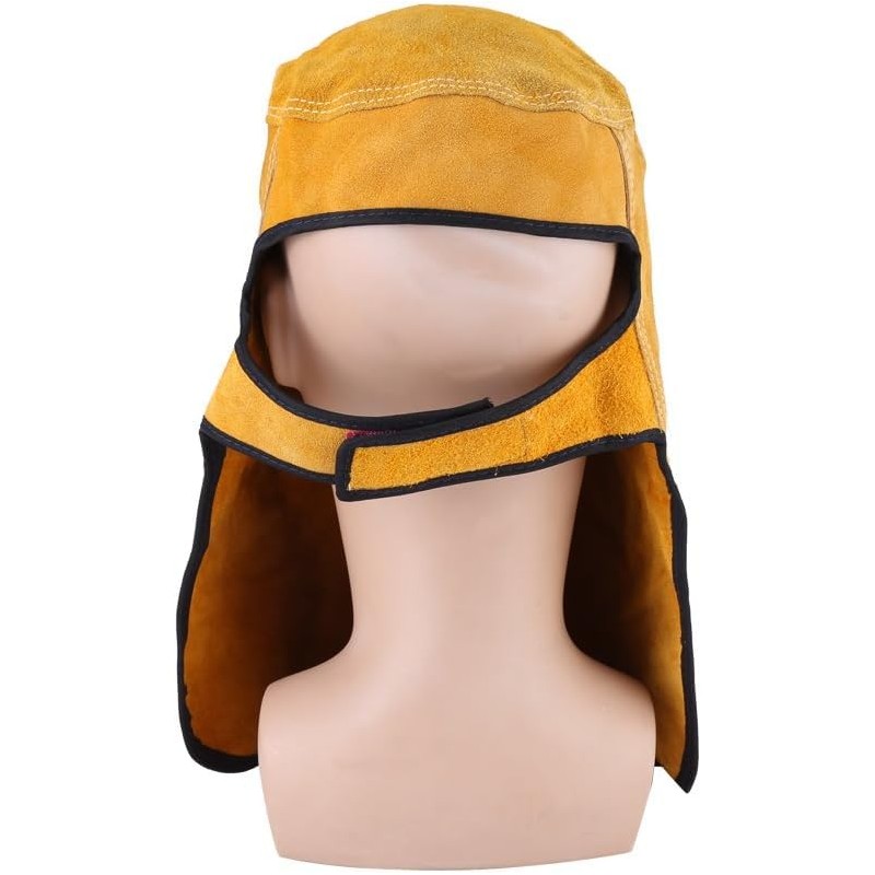 Welding Helmet Mask with Flip Open Lens, Leather Welding Hood