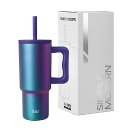 Simple Modern Kids 24 oz Tumbler with Handle and Silicone Straw Lid | Spill Proof and Leak Resistant | Reusable Stainless Steel Bottle | Gift for Kids Boys Girls | Trek Collection | Prism