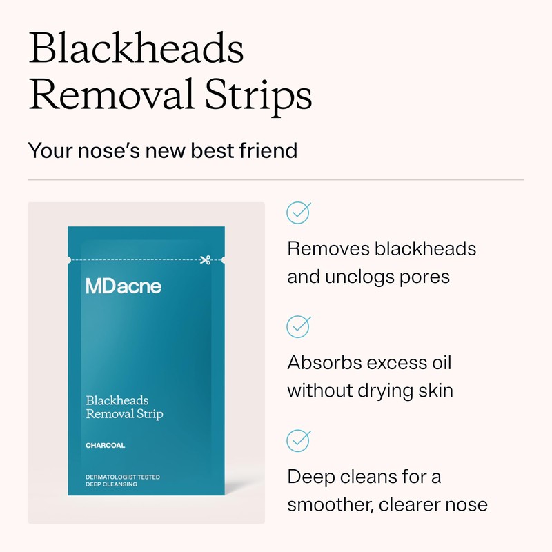 MDacne Blackhead Remover Strips, Deep Pore Cleansing for Sensitive Acne-Prone