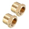 sourcing map Brass Threaded Pipe Fitting G1/2 Male x G3/8