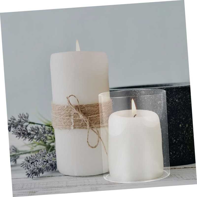 FUTUREORYY Glass Hurricane Candle Holder 4x4 Inch Windproof Candle Sleeve