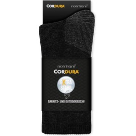 2-3 Pairs of Extremely Robust and Warm Full Plush Socks With Alpaca Wool or Cotton With Cordura®, black