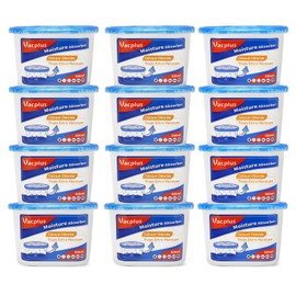 Vacplus Moisture Absorbers Boxes (12 Pack), 10.5 Oz, Humidity Absorber Attracts Extra Moisture from Your Bathroom, Closet, Kitchen & Study, Dehumidifier for Closet (Fragrance Free)
