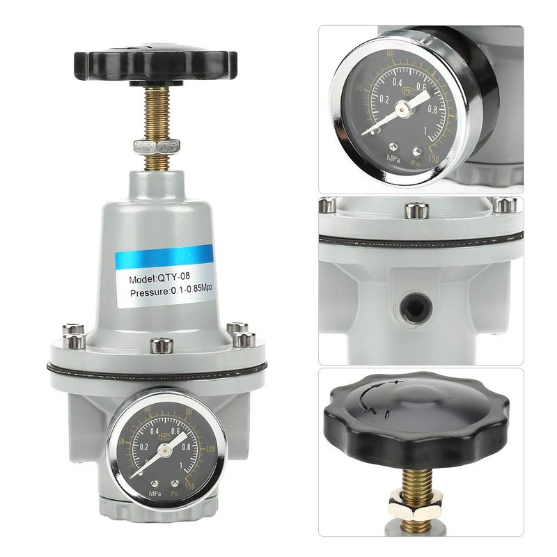 G1/4 Pressure Regulating Valve Air Regulator with Gauge Aluminium Alloy
