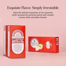 Bokksu White Strawberry Candy Bites - 3-Pack Freeze-Dried Strawberry Candies Infused with White Chocolate, Crunchy, Melt in Your Mouth, Bite-Sized, Japanese-Inspired Freeze-Dried Fruit Snacks