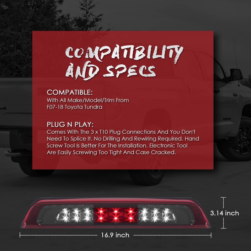 3rd Third Tail Rear Brake Light Replacement For 2007 2008