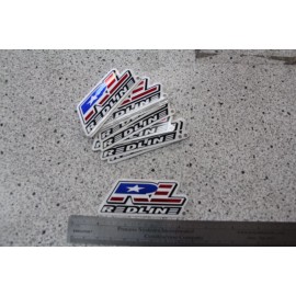 Red Line 1 pair Redline red white and blue metallic BMX decals.