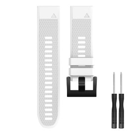 Watch Strap for Garmin Fenix 5/5 Plus,Replacement Wristband Compatible with Garmin Fenix 6/6 Pro,Forerunner 935 945 (White)