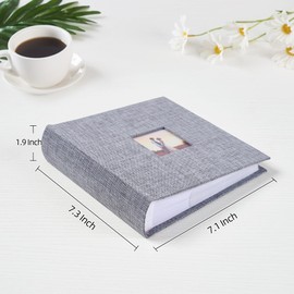 Mublalbum Small 4x6 Photo Album Linen Cover with Memo Areas Photobook Pictures Book Holds Vertical Pockets for Wedding Family Baby and Vacation (Gray)