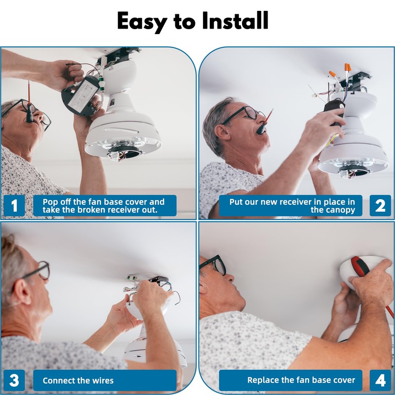 LPHUMEX Universal Ceiling Fan Remote Control Kit, 3-in-1 AC Motor