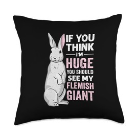 Rabbit Lover Design with Flemish Giant Throw Pillow