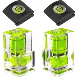 Hot Shoe Level, 4Pack ChromLives Shoe Bubble Level Camera Hot Shoe Cover 2 Axis Bubble Spirit Level Compatible with DSLR Film Camera Canon Nikon Olympus,Combo Pack - 2 Axis and 1 Axis