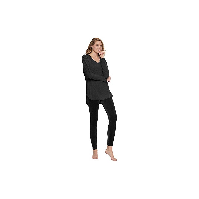 Felina Ladies’ Velour Lounge Set (Black Heather, Medium)