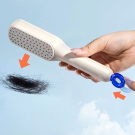 Magic One-Touch Soft Portable Hair Brush Boar Bristle Brush White 6ea