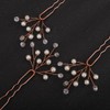 Teyglen Pearl Crystal Bridal Hair Pins Rhinestone Bride Wedding Hair