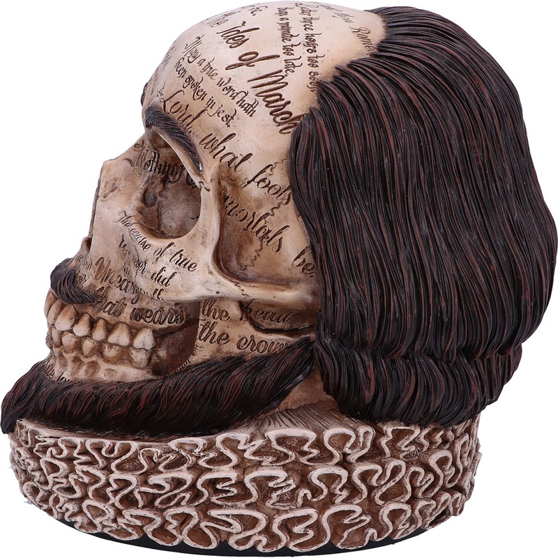 Nemesis Now Shakespeare's Legacy 16cm, Resin, Shakespeare Skull Figurine, Inspired