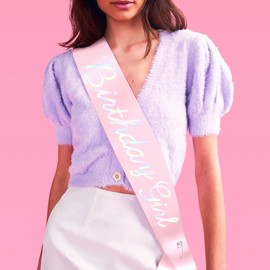 xo, Fetti Pink Birthday Girl Sash | Iridescent Birthday Party Decorations, Shiny Birthday Girl Party Favor, HBD Supplies, Birthday Queen, Finally 21, Cute Birthday Sash, 30th, 40th, 50th