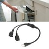 Extension Y Splitter Power Cord 3 Pin 1 to 2