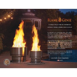 Flame Genie FG-16 13.5" Diameter Portable Pit, Smoke Free, Wood Pellet Fire Pit, Smokeless Fire Pits for Outside, Smokeless Firepit, USA Made, Black