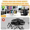 3D Printer Filament Storage Rack Desktop, 2-Tier Metal Rolling Spool