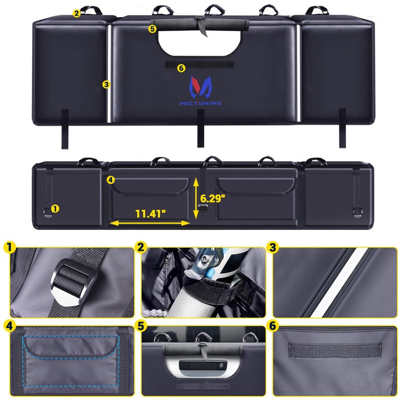 MICTUNING Tailgate Bike Pad for Mountain Bike, Widen Size 51"