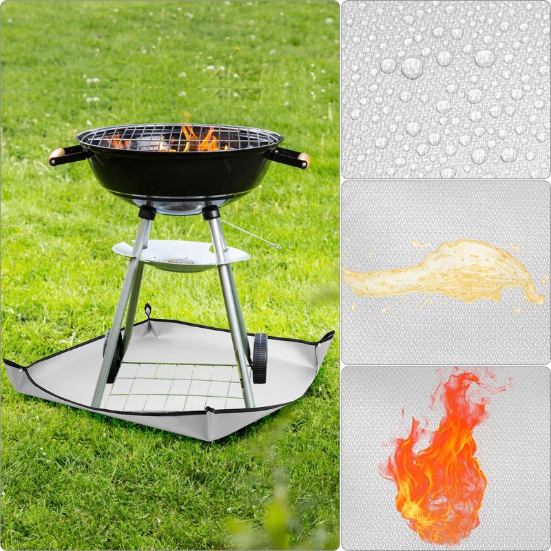 QWORK® Fire Pit Mat, 40 Inches Square Fireproof Mat, Heat