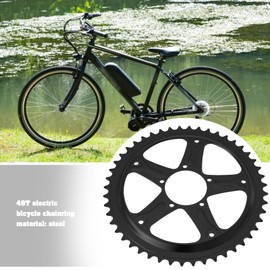 LT Easiyl 1 Stück 48T Elektro-Fahrrad-Motor-Kettenblatt Stahl Mittelantrieb Kettenblatt Ersatz BBS01B BBS02B für E-Trekking-Bike E-City-Bike Schwarz