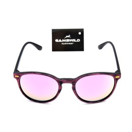 Gamswild WM1020 Sunglasses Fashion Glasses Women Men Wood Look Unisex Blue Gold Green Turquoise Pink Red, pink