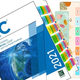 Index Tabs for International Residential Code 2021, 72 Color-Coded Laminated Waterproof Tabs, with Page Markers and Alignment Guide (Book not Included)