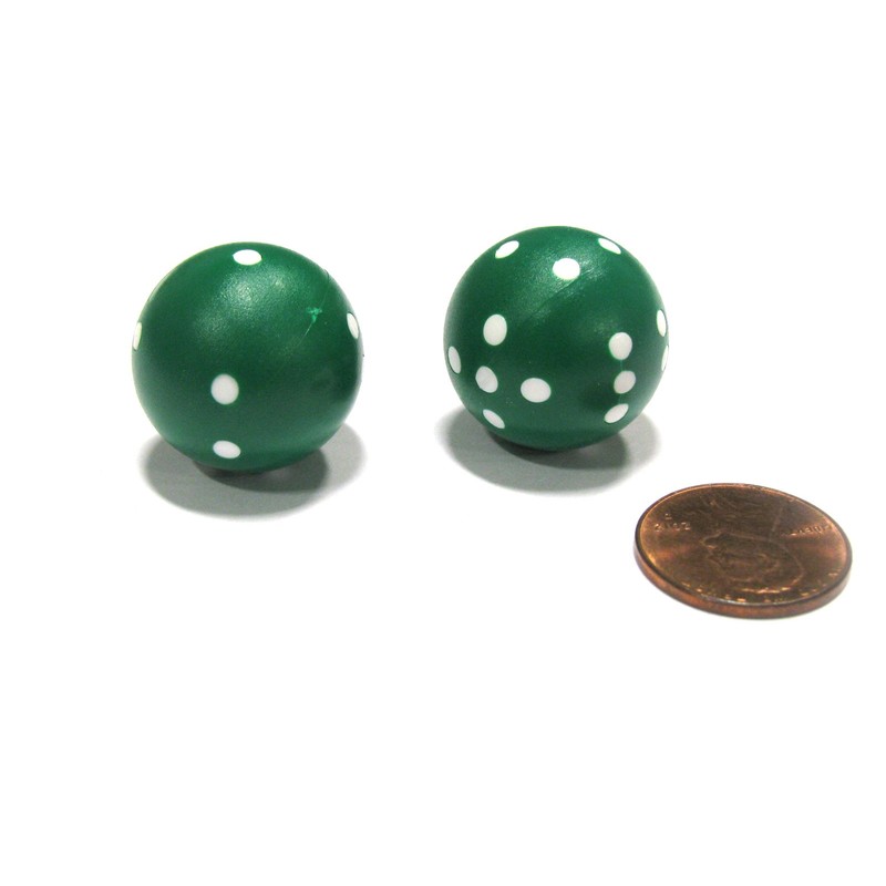 Koplow Games d6 Green w/White (2)