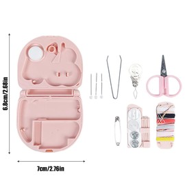 2 Pieces Mini Sewing Kit with 20 Sewing Accessories, Portable Small Sewing Kit, Sewing Box for Travel, Dorm and Home, Travel Beginners and Emergency (Pink and Blue)