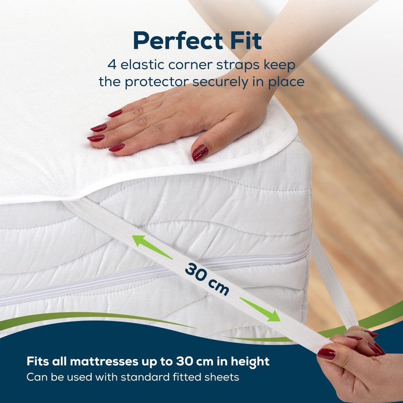 Sensalou Waterproof Mattress Protector 200x200 cm – Super King Bed
