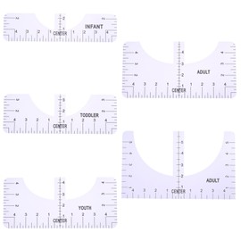 DBOO 5 Pcs T-Shirt Alignment Tools Tshirt Ruler Guide T-Shirt Centering Tool 5 Sizes T-Shirt Alignment Ruler Set with Clothing Size Chart