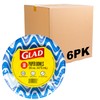 Glad Everyday Disposable Paper Bowls with Blue Wave Design- Cut-Resistant,
