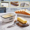 Ceramic Butter Dish with Lid and Knife for Countertop, Airtight