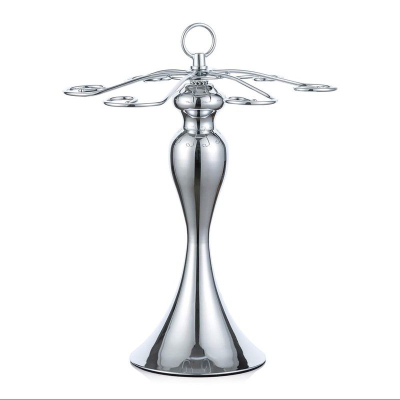 NUPTIO Tabletop Wine Glass Holder: Classic Silver 6 Wine Rack