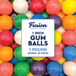 Gumballs 1 Inch - 1 Pound Bag - Gum Balls For Gumball Machine - Gumballs Bulk - Gum Ball Machine Refill - Assorted Fruit Flavor - Bubble Gum