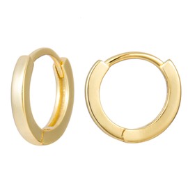 Mini Huggie Hoop Earrings | 14K Gold Plated Sterling Silver Small Essential Huggie Earrings - 12mm